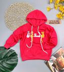 Áo bé gái hoodie màu hồng đào cỡ 30kg - 50kg