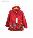 Áo khoác gió bé gái hình hoa màu đỏ (2-7 tuổi)