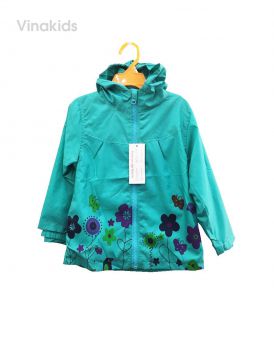 Áo khoác gió bé gái hình hoa màu xanh (2-7 tuổi)