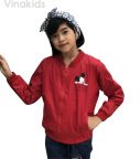 Áo khoác gió bé gái hình mickey màu đỏ (8-12 tuổi)