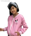 Áo khoác gió bé gái hình mickey màu hồng phấn (8-12 tuổi)
