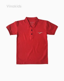 Áo kiểu dáng polo bé trai thêu logo Vinakids màu đỏ mận (1-7 tuổi)