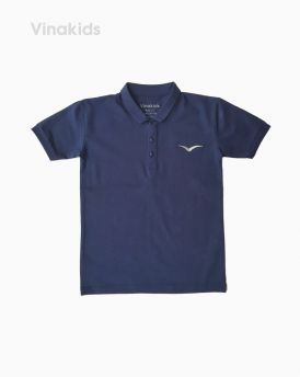 Áo kiểu dáng polo bé trai thêu logo Vinakids màu tím than (1-7 tuổi)