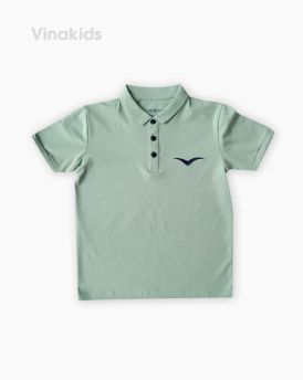 Áo kiểu dáng polo bé trai thêu logo Vinakids màu xanh (1-7 tuổi)