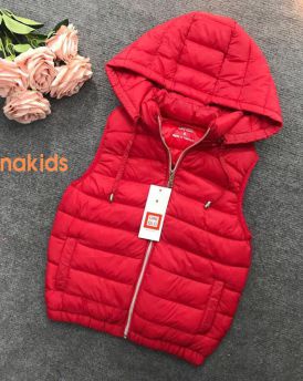 Áo phao gile bé gái siêu nhẹ màu đỏ cho bé từ (1- 7 tuổi)
