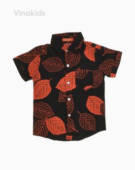 Áo sơ mi bé trai hoa lá màu đỏ (1-7 Tuổi)