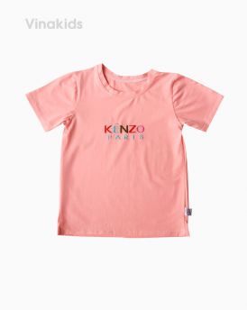 Áo thun bé gái ngắn tay Kenzo màu hồng (1-6 tuổi)