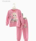 Đồ bộ bé gái da cá màu hồng phấn size 3-7