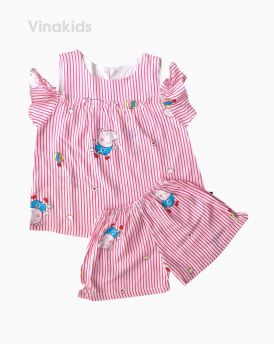 Đồ bộ bé gái hở vai Peppa Pig (1-5 tuổi)