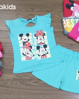 Đồ bộ bé gái mickey màu xanh (6-10 tuổi)