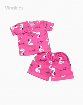 Đồ bộ bé gái pijama màu hồng sen