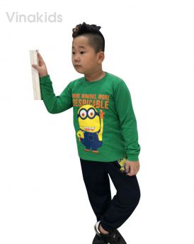 Đồ bộ bé trai Minions màu xanh lá (1-7 tuổi)