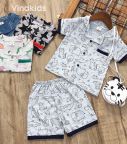 Đồ bộ bé trai Pijama màu ghi (1-5 tuổi)