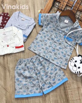 Đồ bộ bé trai Pijama màu xám (1-5 tuổi)