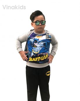 Đồ bộ bé trai batman 3D màu ghi (8-12 tuổi)