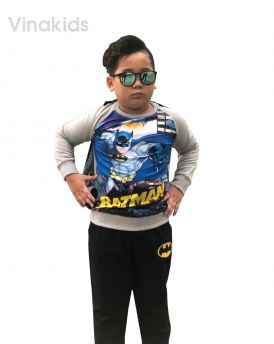 Đồ bộ bé trai batman áo choàng màu ghi (8-10 tuổi)