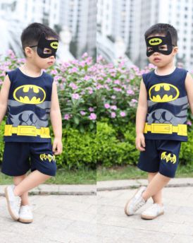 Đồ bộ bé trai batman kèm mặt lạ màu tím than