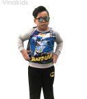 Đồ bộ bé trai hình Batman 3D áo choàng màu ghi (1-7 tuổi)