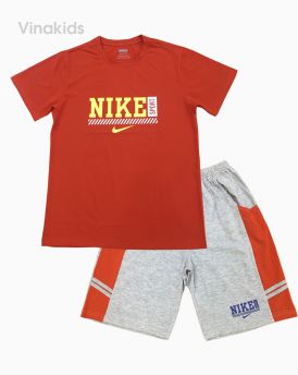 Đồ bộ bé trai họa tiết Nike màu đỏ cam 40kg-70kg