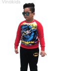 Đồ bộ bé trai họa tiết batman màu đỏ (8-12 tuổi)