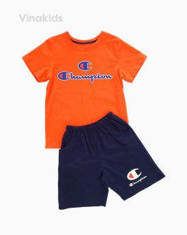 Đồ bộ bé trai ngắn tay Champion màu cam size 7-12 tuổi