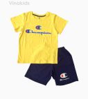 Đồ bộ bé trai ngắn tay Champion màu vàng size 7-12 tuổi