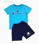 Đồ bộ bé trai ngắn tay Champion màu xanh size 7-12 tuổi