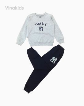 Đồ bộ bé trai nỉ da cá Yankees màu ghi (7-12 tuổi)