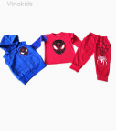 Đồ bộ bé trai set 3 siêu nhân nhện màu đỏ size nhí