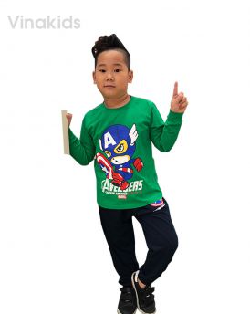 Đồ bộ bé trai siêu nhân Mavel xanh lá (8-12 tuổi )