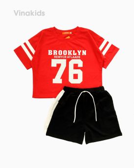 Đồ bộ croptop bé gái 76 màu đỏ (8-15 Tuổi)