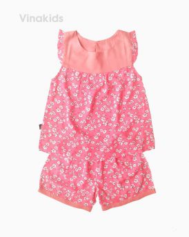 Đồ bộ lanh bé gái hoa màu hồng size 6-10 tuổi