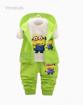 Đồ bộ sét 3 minions màu cốm size đại