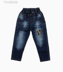 Quần jeans bé trai thêu đắp màu xanh nhạt (1-7 tuổi)