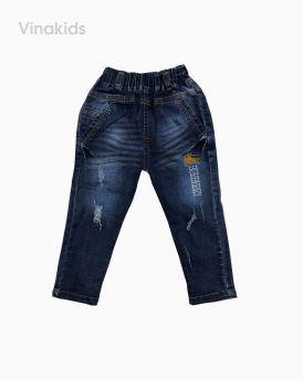 Quần jeans bé trai thêu ngựa màu xanh (1-7 tuổi)