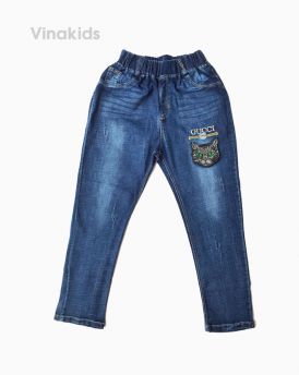 Quần jeans dài bé gái thêu mèo( 6-10 Tuổi)