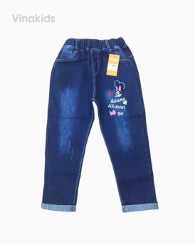 Quần jeans dài bé gái thêu mickey Autumn (4-6 tuổi)