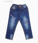 Quần jeans dài bé trai đắp rách 22125 (7-11 Tuổi)