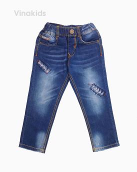 Quần jeans dài bé trai đắp rách 22125 (7-11 Tuổi)