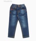 Quần jeans dài bé trai đắp rách màu đậm 22125 (7-11 Tuổi)