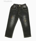Quần jeans dài bé trai cúc khóa màu đen 22126 (7-11 Tuổi)