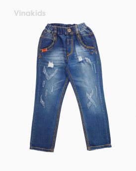 Quần jeans dài bé trai rách màu xanh nhạt 32081 (12-16 Tuổi)