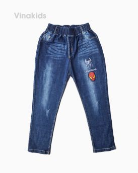 Quần jeans dài bé trai thêu người nhện ( 7-10 Tuổi)