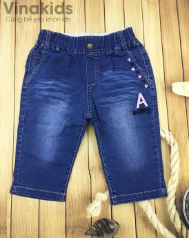 Quần jeans lửng bé gái chữ A ( 25kg-40kg)