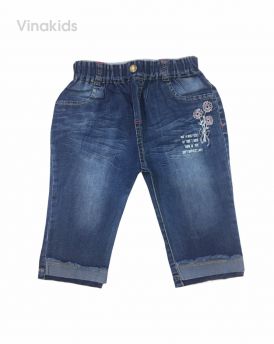 Quần jeans lửng bé gái thêu bông hoa (3-8 tuổi)