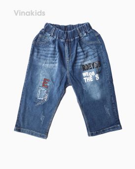 Quần jeans lửng bé trai chữ E ( 6-11 Tuổi)