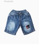 Quần jeans lửng bé trai đắp vải màu đỏ (1-7 tuổi)