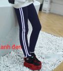 Quần legging bé gái phối sọc thể thao màu tím than (2-9)