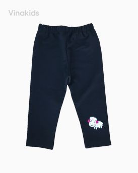 Quần legging bé gái thêu cừu màu đen (7m-4 tuổi)