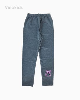 Quần legging bé gái thêu thỏ màu xám (4-7 tuổi)